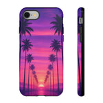 Retrowave Aesthetic Sunset Palm Trees phone case