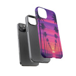 Retrowave Aesthetic Sunset Palm Trees phone case