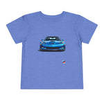 C6 Blue Front View Graphic Toddler T-Shirt Muscle Car Tee
