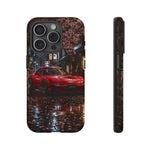 Red FD RX-7 Blossom Alley Tough Phone Case - Rain-Slicked Night