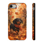 Dachshund Autumn Stroll Dog Tough Phone Case