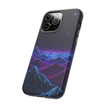 Retro Neon Mountains Phone Case | Vaporwave Galaxy Landscape