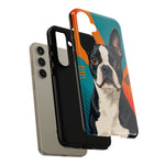 Boston Terrier Pop-Art Portrait Tough Phone Case - Teal Orange