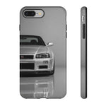 Silver Skyline Phone Case, R34 GTR 90s JDM Legend Tough Cover for Men Gift