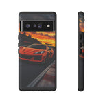 Orange C8 Z06 Flat Plane V8 Speed Art Tough Phone Case