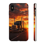 Classic Semi Truck Sunset Highway Phone Case Tough Case