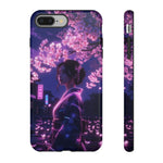 Cherry Blossom Neon Night Vaporwave Art Tough Phone Case