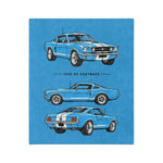 1965 GT Fastback Pony Car throw blanket | Classic Mustang illustrations