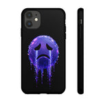 Glitch Sad Face Phone Case, Anime Melt Static Tough Cover