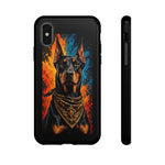 Doberman Bandana Portrait Tough Phone Case - Color Splash