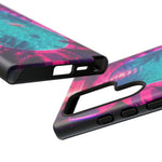 Neon Flamingo Pool Vaporwave Art Tough Phone Case