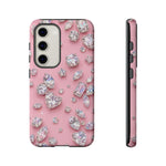 Pink Rhinestone Diamond Pattern Phone Case | Sparkle Gem Print