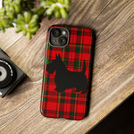 Scottish Terrier Silhouette Plaid Art Tough Phone Case