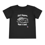 Shift Happens Make it Count Mustang Graphic Toddler T-Shirt Funny Car Tee
