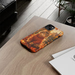 Autumn Cat Phone Case, Fallen Leaves Painterly Cover