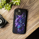 Holographic Wolf Phone Case, Fractured Prism Iridescent Cover