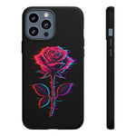 Glitch Rose Neon Phone Case Vaporwave Tough Cover