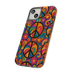 Peace Love Rainbow Spiral Art Tough Phone Case