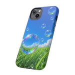 Bubbles Over Grass phone case | Tough Cover