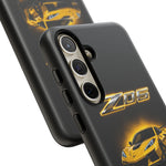 Z06 Corvette Phone Case, Yellow Neon Chrome Studio Cover