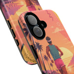 Retro Runner Sunset phone case | 80s Vaporwave jogging design