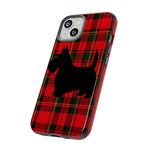 Scottish Terrier Silhouette Plaid Art Tough Phone Case