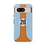 Blue Orange 20 Retro Endurance Racing Stripe Tough Phone Case Cover