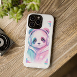 Pastel Panda Phone Case, Glitch Color Block Cover