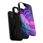 Neon Dolphin Ocean Vaporwave Art Tough Phone Case