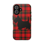 Scottish Terrier Silhouette Plaid Art Tough Phone Case