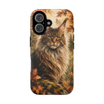 Maine Coon Forest King Watercolor Art Tough Cat Phone Case