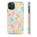 Watercolor Flip Flops pattern Tough Case | Beach Shells Phone Cover