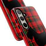 Scottish Terrier Silhouette Plaid Art Tough Phone Case