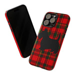 Scottish Terrier Silhouette Plaid Art Tough Phone Case
