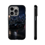 Black C7 City Skyline Rooftop Sports Car Tough Phone Case