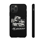 White S2000 Roadster Collage JDM Tough Phone Case Cover Gift