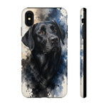Black Lab Watercolor Art Tough Phone Case - Dog Portrait