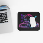 Vaporwave Skyline Car Mouse Pad | Retro Neon Palm Beach