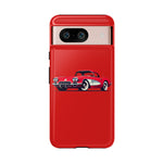 Red Classic Corvette C1 Illustration phone case | Retro Car Tough Case