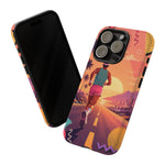 Retro Runner Sunset phone case | 80s Vaporwave jogging design