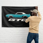 1969 1970 GTO Convertible Wall Flag Banner 34x56 Muscle Car Garage Decor