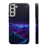 Retro Neon Mountains Phone Case | Vaporwave Galaxy Landscape