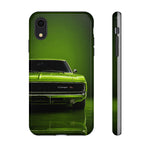 Green Charger RT Phone Case, Lime 68 Classic Muscle Car Cover, Mens Gift