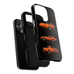 C3 Corvette Art Phone Case Orange, Three-View Vector Cover, Gift