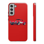 Red Classic Corvette C1 Illustration phone case | Retro Car Tough Case