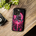 Chrome Lion Phone Case, Neon Grid Katakana Pride Tough Cover
