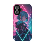 Anime Girl Phone Case Teal, Neon Kanji Calm Gradient Tough Cover