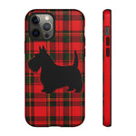 Scottish Terrier Silhouette Plaid Art Tough Phone Case