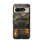 77 Trans Am Phone Case, Black Gold Muscle Car Foggy Backroad Cover