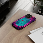 Neon Flamingo Pool Vaporwave Art Tough Phone Case